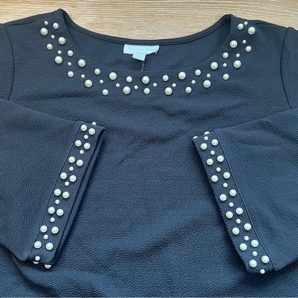 Charter Club Tops - Charter Club Women’s Black Blouse with Pearl Embellishments Size 2X